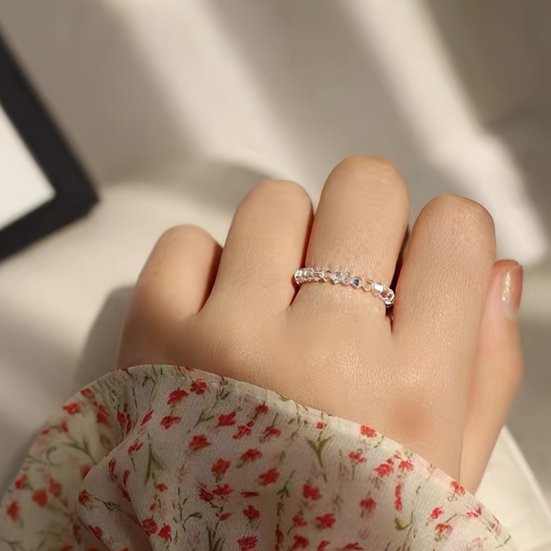 Women's Colorful Bead Ring Elastic Band Party Style Gift